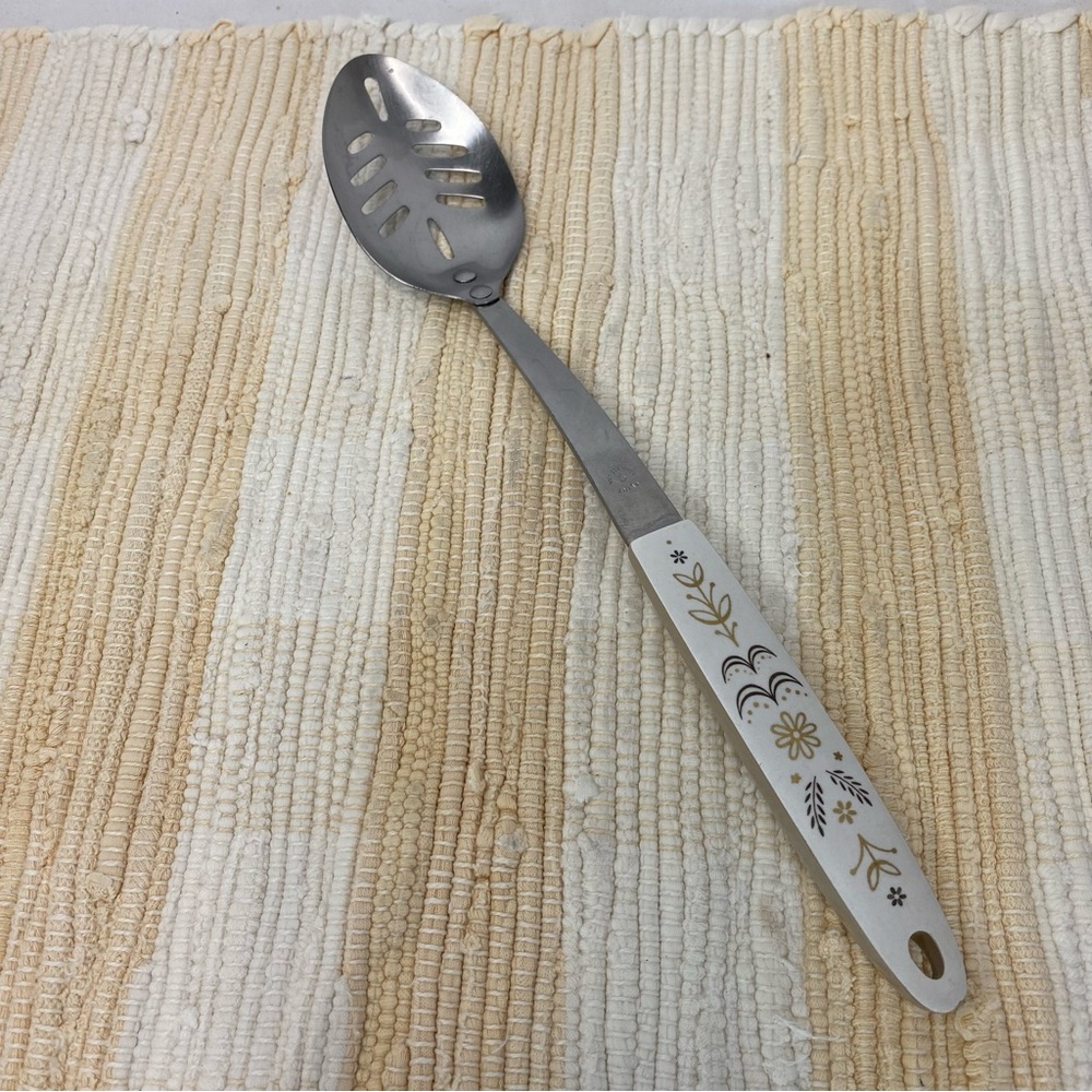 VTG FLINT ARROWHEAD STAINLESS SLOTTED SMALL SERVING SPOON WHEAT HARVEST 11" USA